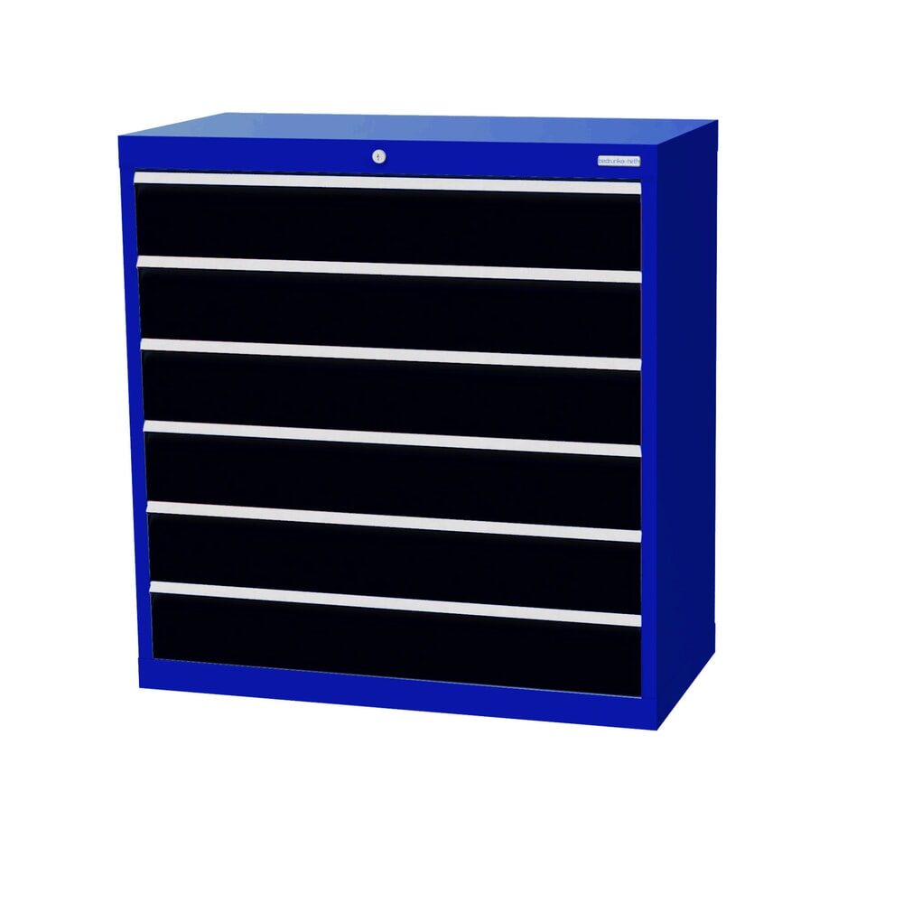 Illustration du produit: Armoire à tiroirs Profi, tiroirs de 6 x 150 mm, H x l x P 1 019 x 980 x 500 mm Bedrunka+Hirth, bleu gentiane, gris anthracite