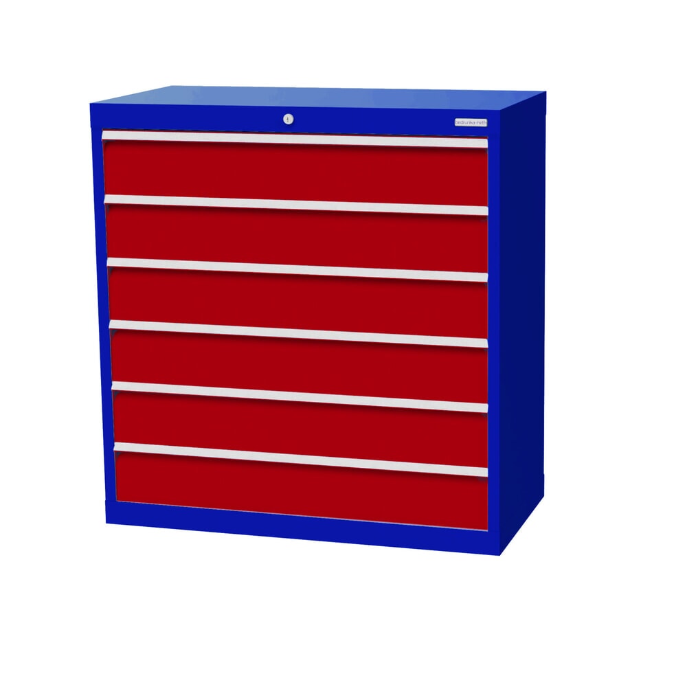 Illustration du produit: Armoire à tiroirs Profi, tiroirs de 6 x 150 mm, H x l x P 1 019 x 980 x 500 mm Bedrunka+Hirth, bleu gentiane, rouge rubis