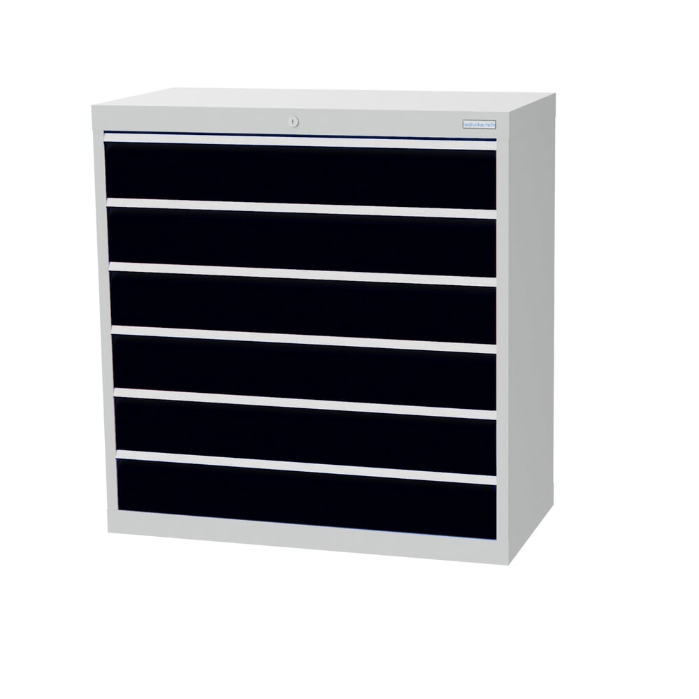 Illustration du produit: Armoire à tiroirs Profi, tiroirs de 6 x 150 mm, H x l x P 1 019 x 980 x 500 mm Bedrunka+Hirth, gris anthracite, gris clair