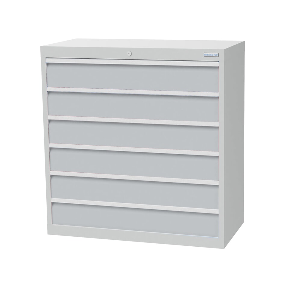 Illustration du produit: Armoire à tiroirs Profi, tiroirs de 6 x 150 mm, H x l x P 1 019 x 980 x 500 mm Bedrunka+Hirth, gris clair, gris clair
