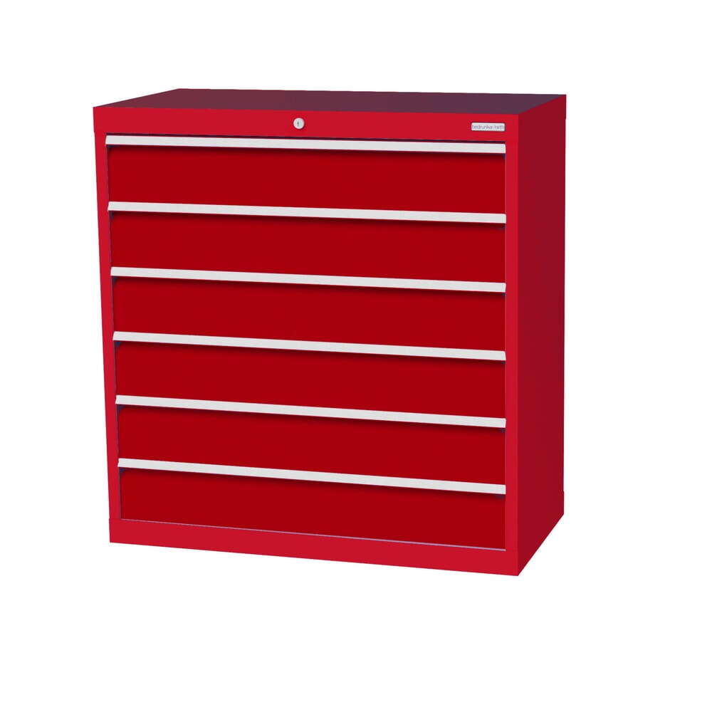 Illustration du produit: Armoire à tiroirs Profi, tiroirs de 6 x 150 mm, H x l x P 1 019 x 980 x 500 mm Bedrunka+Hirth, rouge signalisation, rouge rubis
