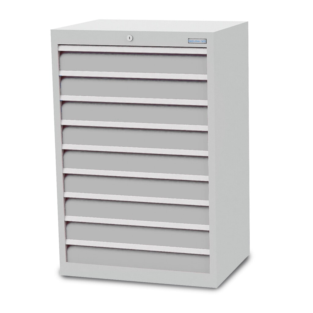 Illustration du produit: Armoire à tiroirs Profi, tiroirs de 9 x 100 mm, H x l x P 1 019 x 680 x 500 mm Bedrunka+Hirth, gris clair, gris clair
