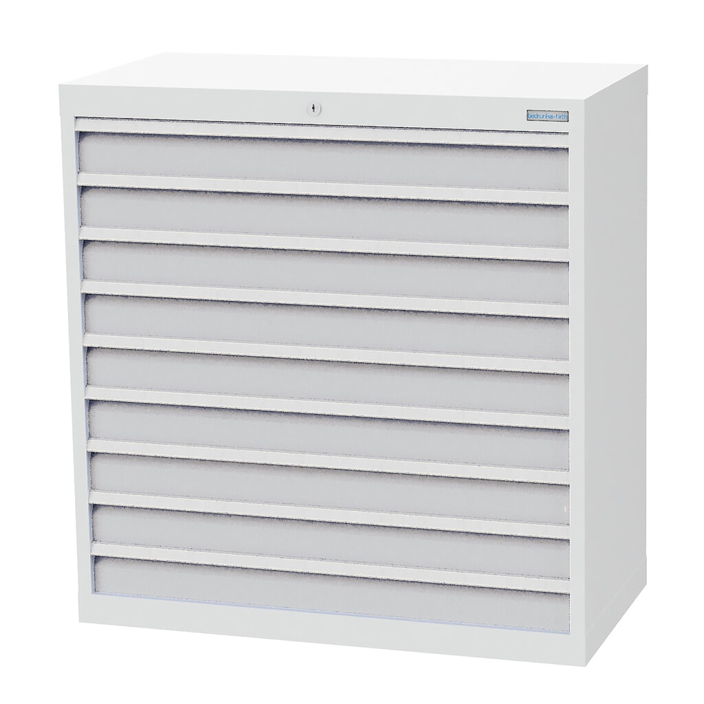 Illustration du produit: Armoire à tiroirs Profi, tiroirs de 9 x 100 mm, H x l x P 1 019 x 980 x 500 mm Bedrunka+Hirth, gris clair, gris clair