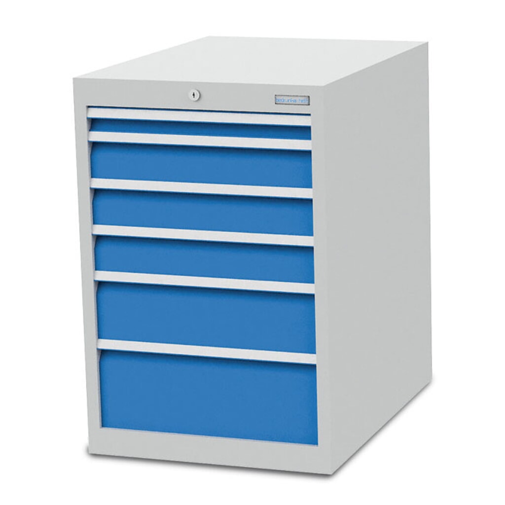 Armoire à tiroirs R 18-24 Bedrunka+Hirth, H x l x P 819 x 555 x 736 mm, gris clair, bleu clair, 6 tiroirs 1 x 50 + 3 x 100 + 1 x 150 + 1 x 200 mm Illustration du produit: Armoire à tiroirs R 18-24 Bedrunka+Hirth, H x l x P 819 x 555 x 736 mm, gris clair, bleu clair, 6 tiroirs 1 x 50 + 3 x 100 + 1 x 150 + 1 x 200 mm