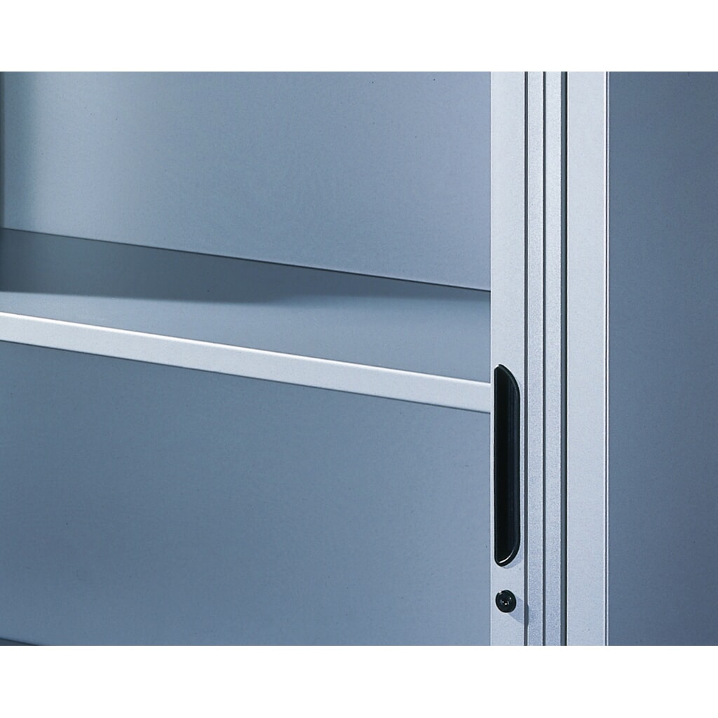 N° de l'image du produit 2 : Meuble à volet roulant transversal C+P, 1 1/2 hauteur de classeur, largeur 800 mm, gris clair, Érable