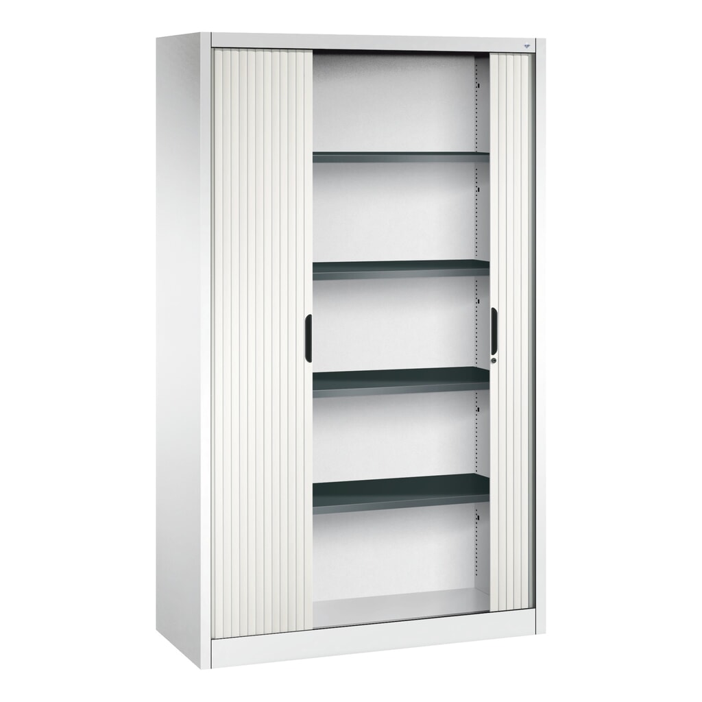 Armoire à volet roulant C+P, 5 hauteurs de classeur, largeur 1 200 mm, blanc pur N° de l'image du produit 4 : Armoire à volet roulant C+P, 5 hauteurs de classeur, largeur 1 200 mm, blanc pur