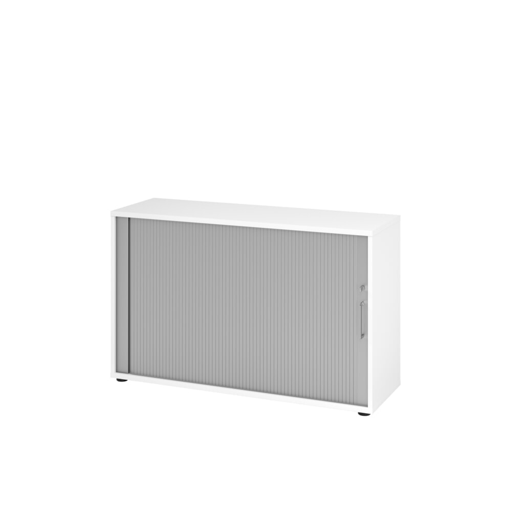 Armoire à volet roulant Hammerbacher hor. 2OH 120 cm BS blanc/argenté Illustration du produit: Armoire à volet roulant Hammerbacher hor. 2OH 120 cm BS blanc/argenté