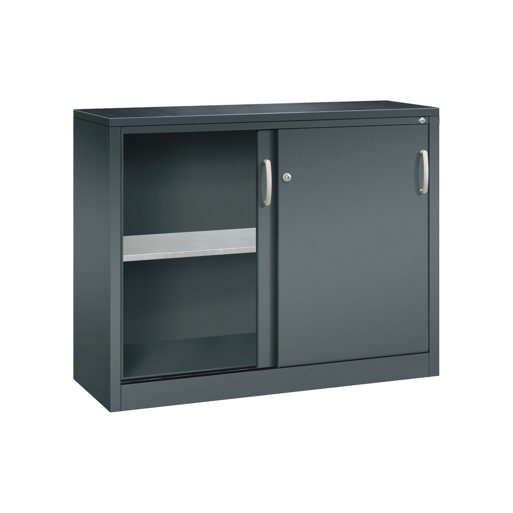 Armoire d’appoint d’atelier C+P avec 1 tablette, H x l x P 1 000 x 1 200 x 400 mm, gris anthracite, gris anthracite N° de l'image du produit 4 : Armoire d’appoint d’atelier C+P avec 1 tablette, H x l x P 1 000 x 1 200 x 400 mm, gris anthracite, gris anthracite