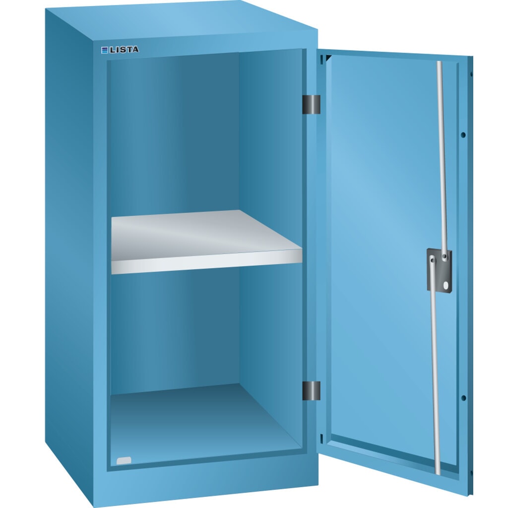Illustration du produit: Armoire d'appoint LISTA, (lxPxH) 500x400x1 000 mm, 1 étagère réglable, bleu clair, KEY Lock