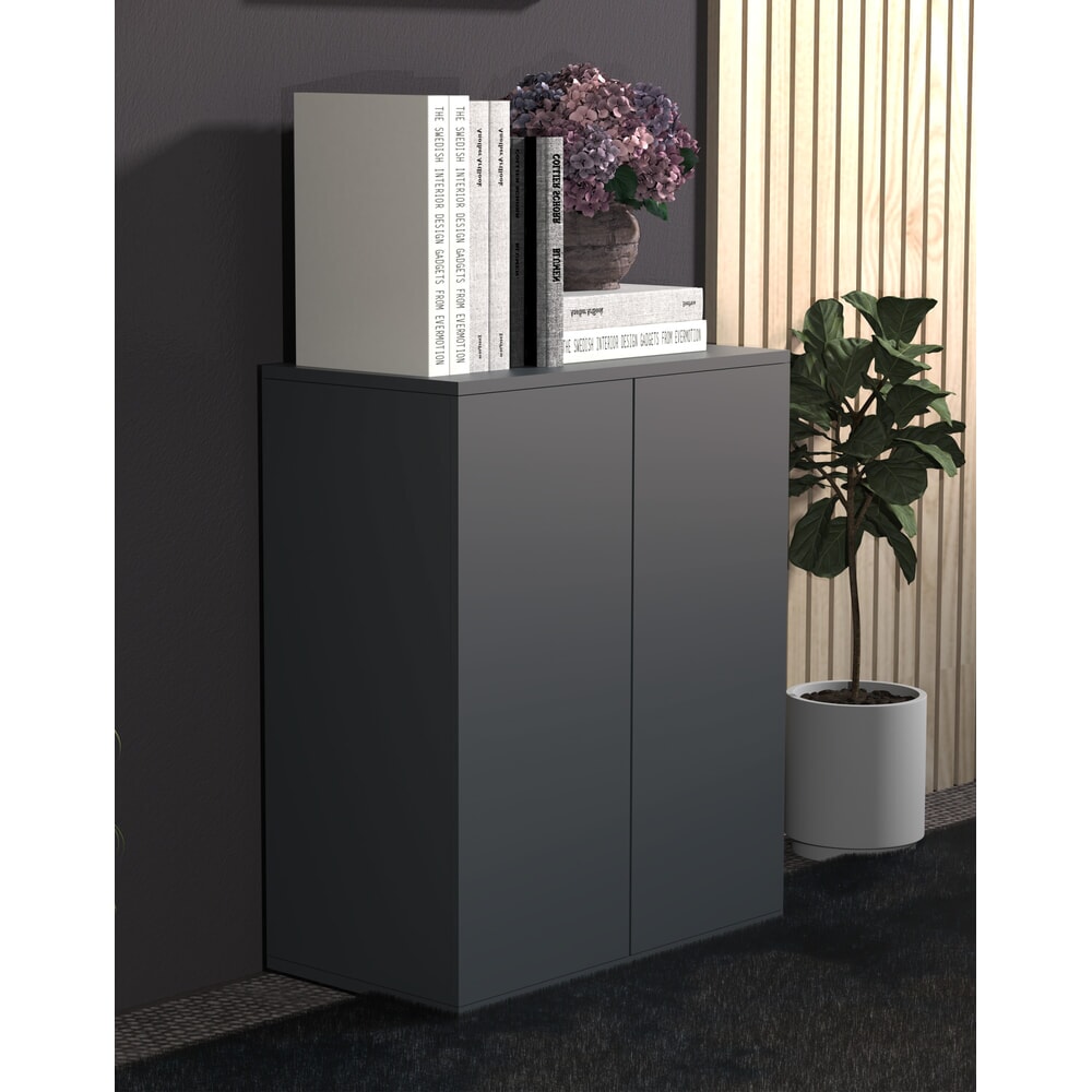N° de l'image du produit 2 : VCM Armoire Dalosa 2 compartiments, anthracite