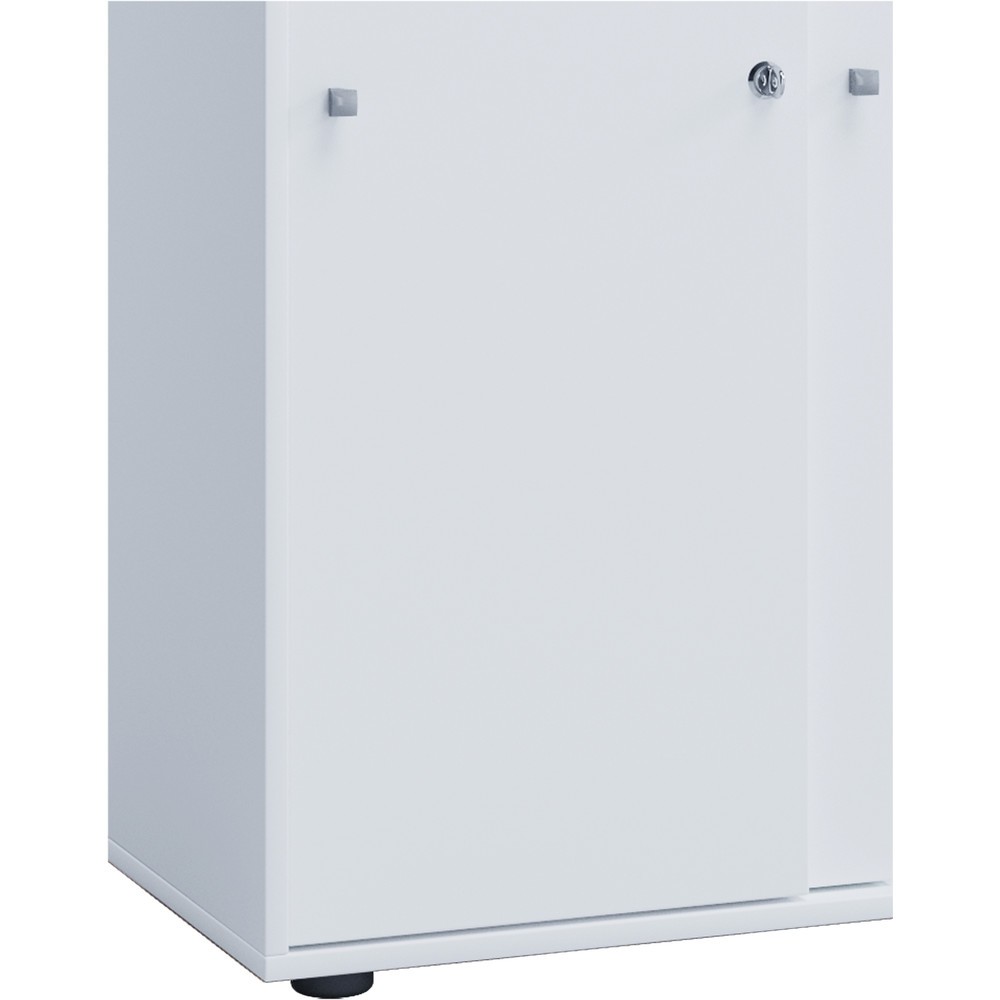 N° de l'image du produit 2 : Lona Armoire de bureau avec portes coulissantes, 5 compartiments, HxLxP 1,780 x 700 x 400 mm, blanc