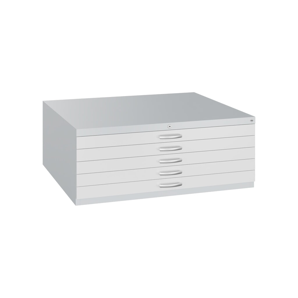 Armoire de classement à plat C+P, 5 tiroirs DIN A1, gris clair N° de l'image du produit 1 : Armoire de classement à plat C+P, 5 tiroirs DIN A1, gris clair