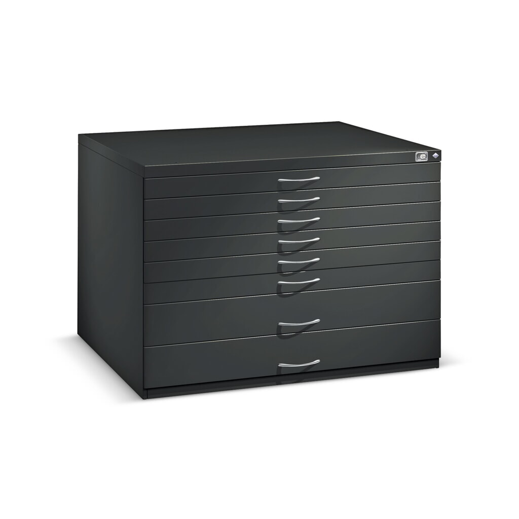 N° de l'image du produit 2 : Armoire de classement à plat C+P, 5 tiroirs DIN A1, gris clair