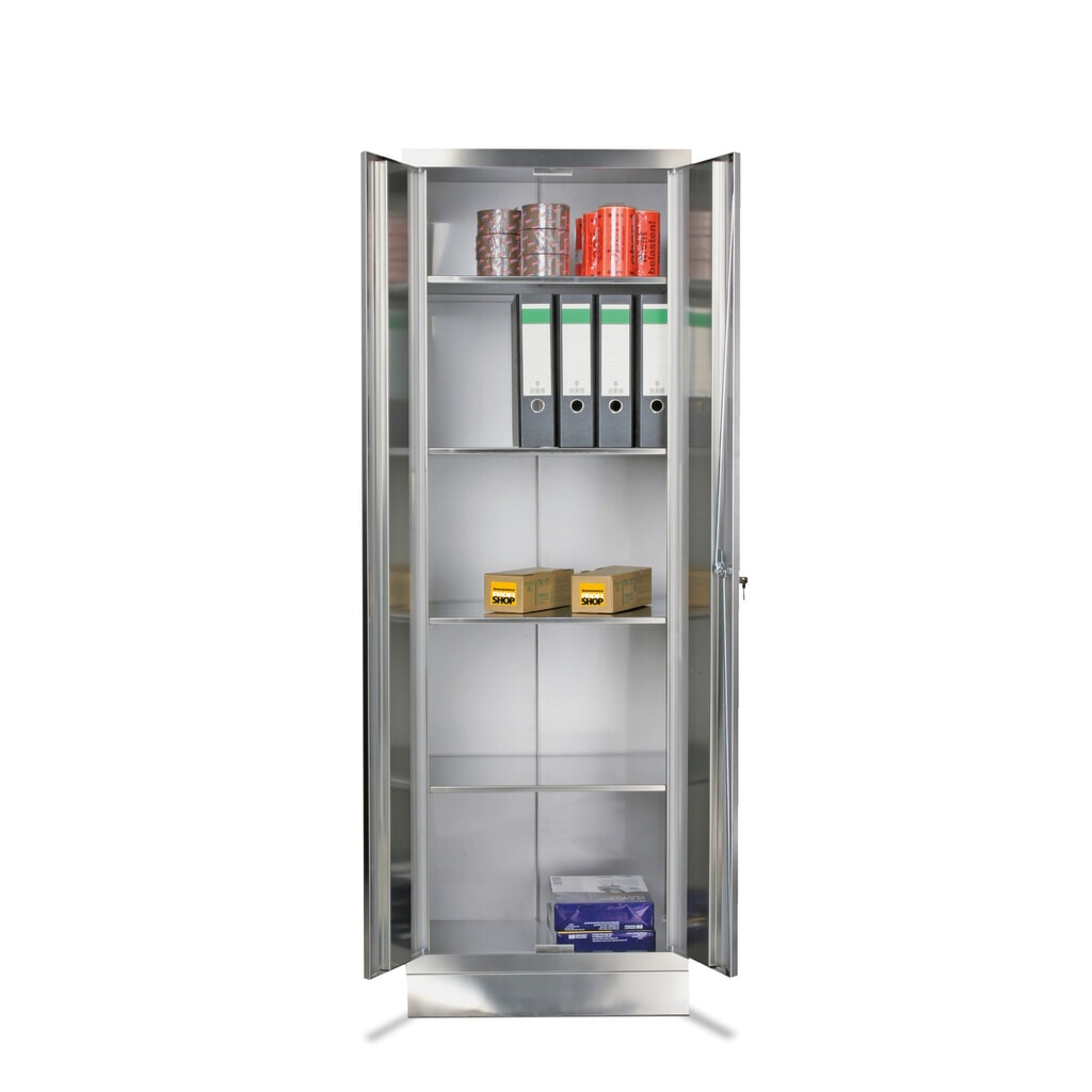 Illustration du produit: Armoire à portes battantes en acier inoxydable, H x l x P 1 800 x 600 x 500 mm, avec socle