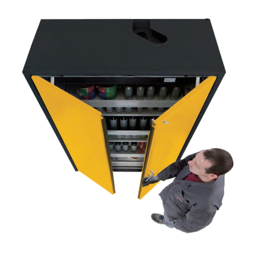 N° de l'image du produit 9 : Armoire coupe-feu asecos® Q-PEGASUS / type 90, 4 cuves extractibles, haut. x larg. x prof. 1 953 x 599 x 615 mm, rouge signalisation