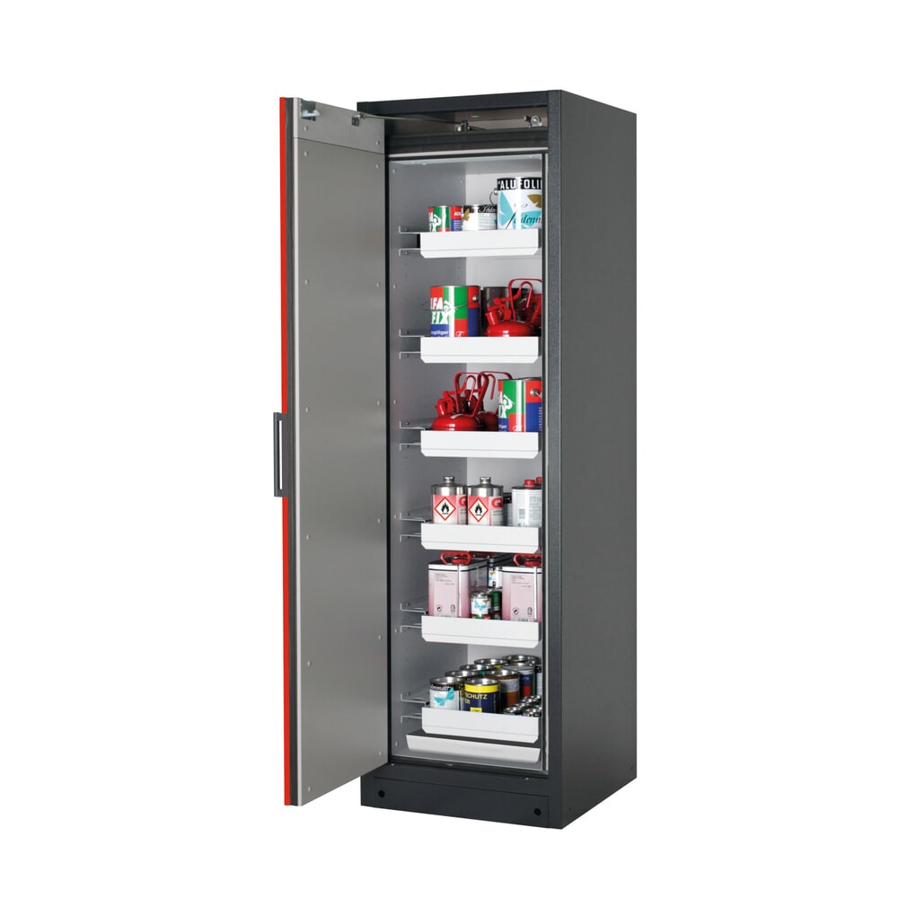 Illustration du produit: Armoire coupe-feu asecos® Q-PEGASUS / type 90, 6 cuves extractibles, haut. x larg. x prof. 1 953 x 599 x 615 mm, rouge signalisation