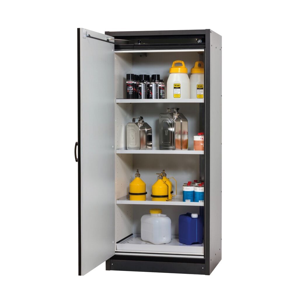Armoire coupe-feu asecos® de type 30, haut. x larg. x prof. 1 947 x 564 x 620 mm, gris anthracite, jaune d’or N° de l'image du produit 3 : Armoire coupe-feu asecos® de type 30, haut. x larg. x prof. 1 947 x 564 x 620 mm, gris anthracite, jaune d’or