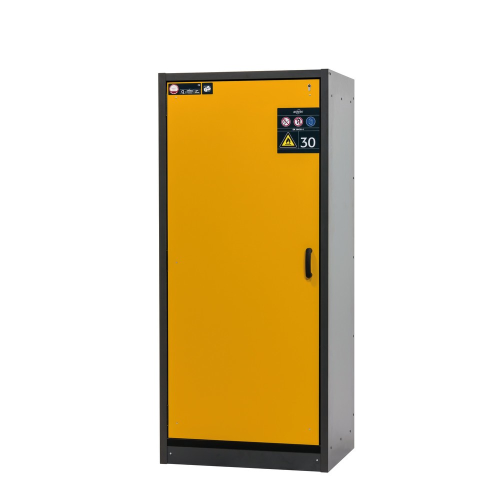 Illustration du produit: Armoire coupe-feu asecos® de type 30, haut. x larg. x prof. 1 947 x 564 x 620 mm, gris anthracite, jaune d’or