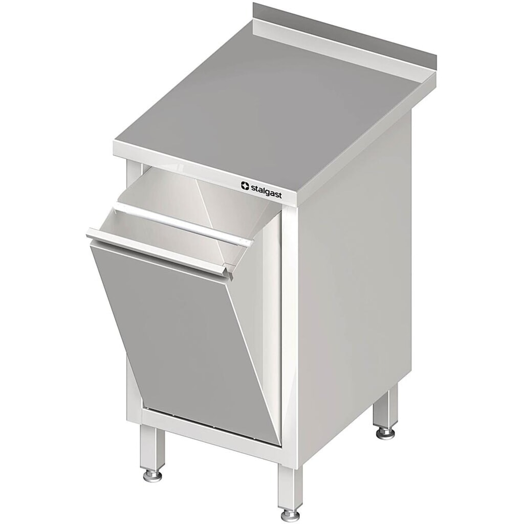 Armoire de travail Stalgast avec conteneur à déchets basculant, 450x600x850 mm, avec rebord, soudée Illustration du produit: Armoire de travail Stalgast avec conteneur à déchets basculant, 450x600x850 mm, avec rebord, soudée