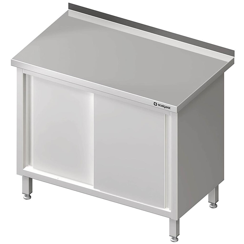 Illustration du produit: Armoire de travail Stalgast avec portes coulissantes, 900x600x850 mm, avec rebord, soudée