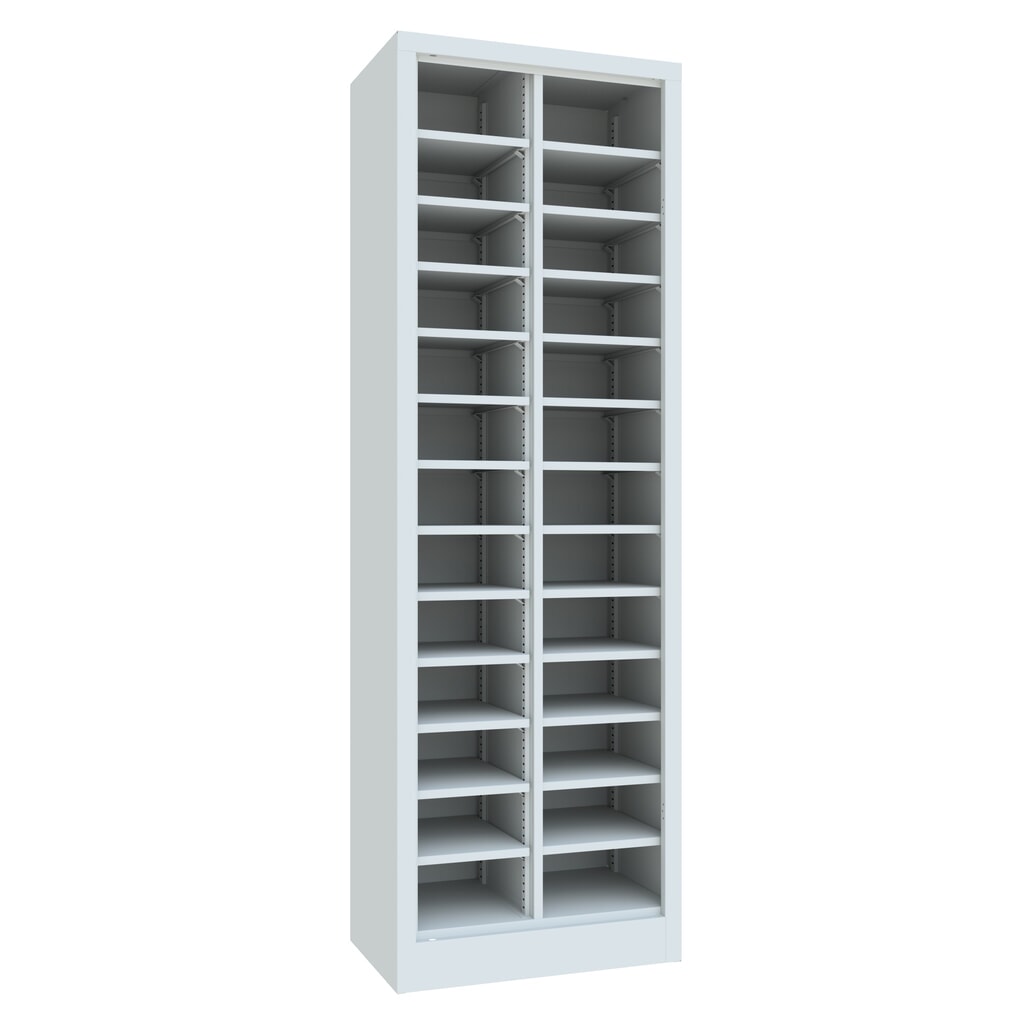 Armoire de tri PAVOY sans porte, 26 compartiments, gris clair Illustration du produit: Armoire de tri PAVOY sans porte, 26 compartiments, gris clair
