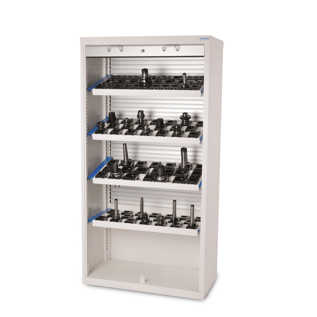Armoire haute Bedrunka+Hirth pour outils CNC avec volet roulant en plastique, H x l x P 1 950 x 1 000 x 500 mm, VDI 50 (64 pièces) N° de l'image du produit 1 : Armoire haute Bedrunka+Hirth pour outils CNC avec volet roulant en plastique, H x l x P 1 950 x 1 000 x 500 mm, VDI 50 (64 pièces)