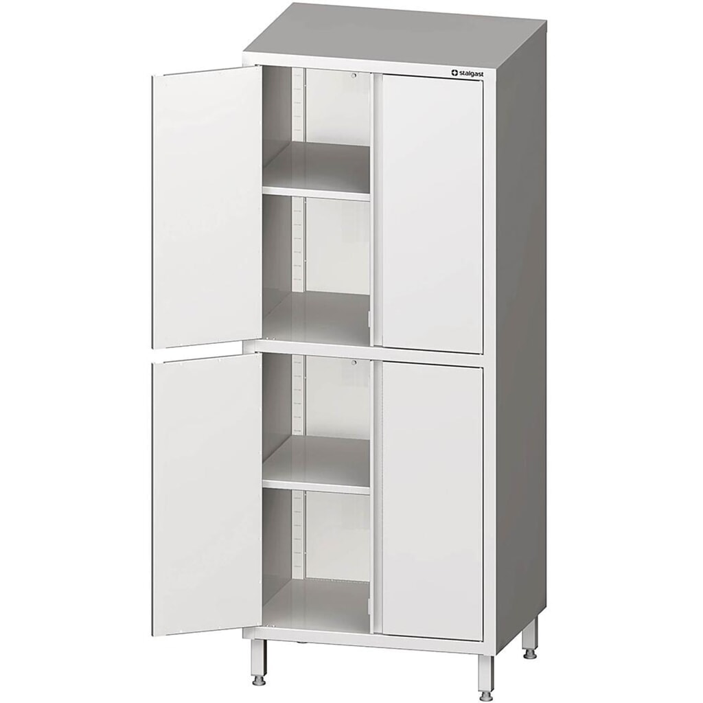 Armoire haute Stalgast à portes battantes, 700x500x2000 mm, avec deux compartiments de rangement, soudée, Illustration du produit: Armoire haute Stalgast à portes battantes, 700x500x2000 mm, avec deux compartiments de rangement, soudée,