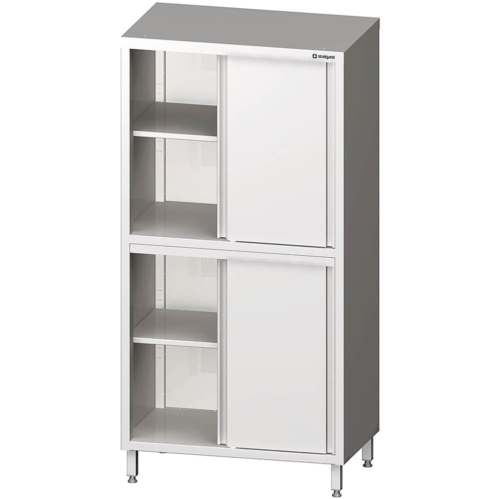 Illustration du produit: Armoire haute Stalgast à portes coulissantes, 800x500x2000 mm, avec deux compartiments de rangement, soudée,
