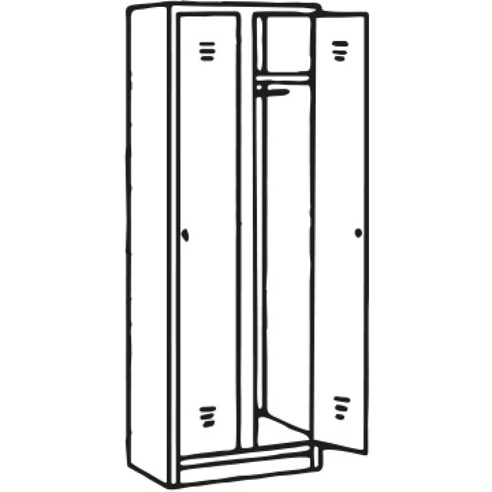 N° de l'image du produit 2 : Armoire-penderie avec socle HEMMDAL HG-S-2, fermeture à pêne tournant, 2 compartiments, gris clair