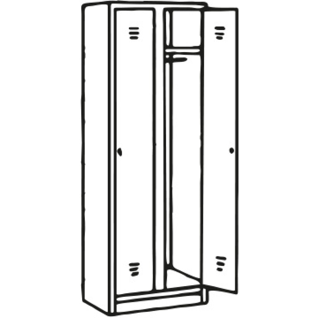 N° de l'image du produit 3 : Armoire-penderie avec banc HEMMDAL HG-SB-1, fermeture à pêne tournant, 2 compartiments, HxlxP 1 800 x 600 x500 mm, gris clair