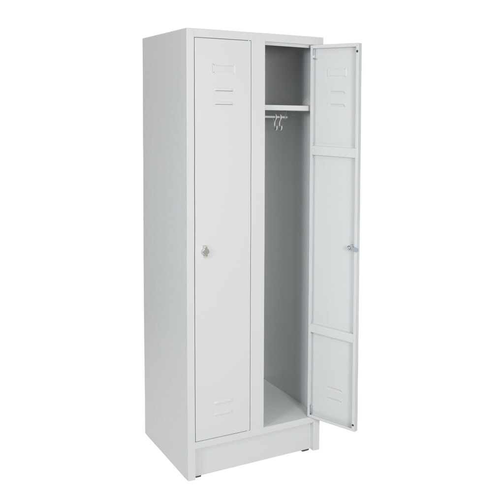 N° de l'image du produit 1 : Armoire-penderie avec banc HEMMDAL HG-SB-1, fermeture à pêne tournant, 2 compartiments, HxlxP 1 800 x 600 x500 mm, gris clair