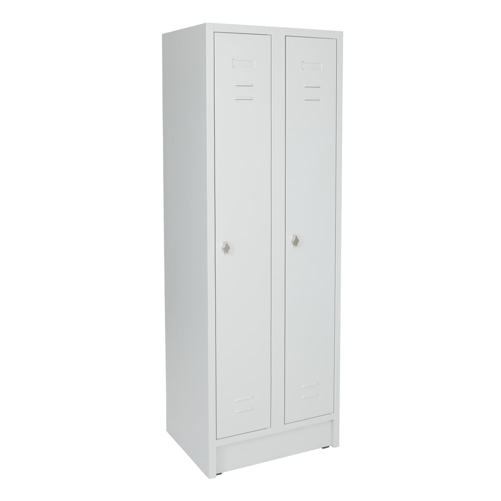 N° de l'image du produit 1 : Armoire-penderie avec socle HEMMDAL HG-S-2, fermeture à pêne tournant, 2 compartiments, gris clair