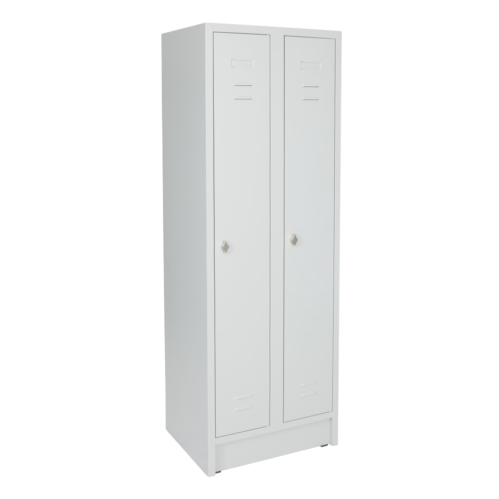Illustration du produit: Armoire-penderie avec socle HEMMDAL HG-S-2, fermeture à pêne tournant, 2 compartiments, gris clair