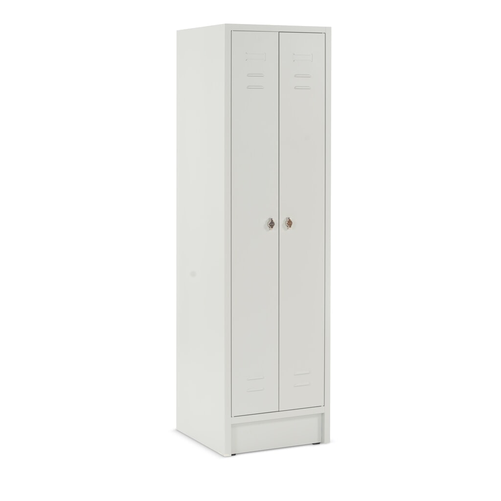 Armoire-penderie avec socle + fermeture à pêne tournant, 2 compartiments pour 2 personnes, HxlxP 1 800 x 500 x 500 mm Illustration du produit: Armoire-penderie avec socle + fermeture à pêne tournant, 2 compartiments pour 2 personnes, HxlxP 1 800 x 500 x 500 mm