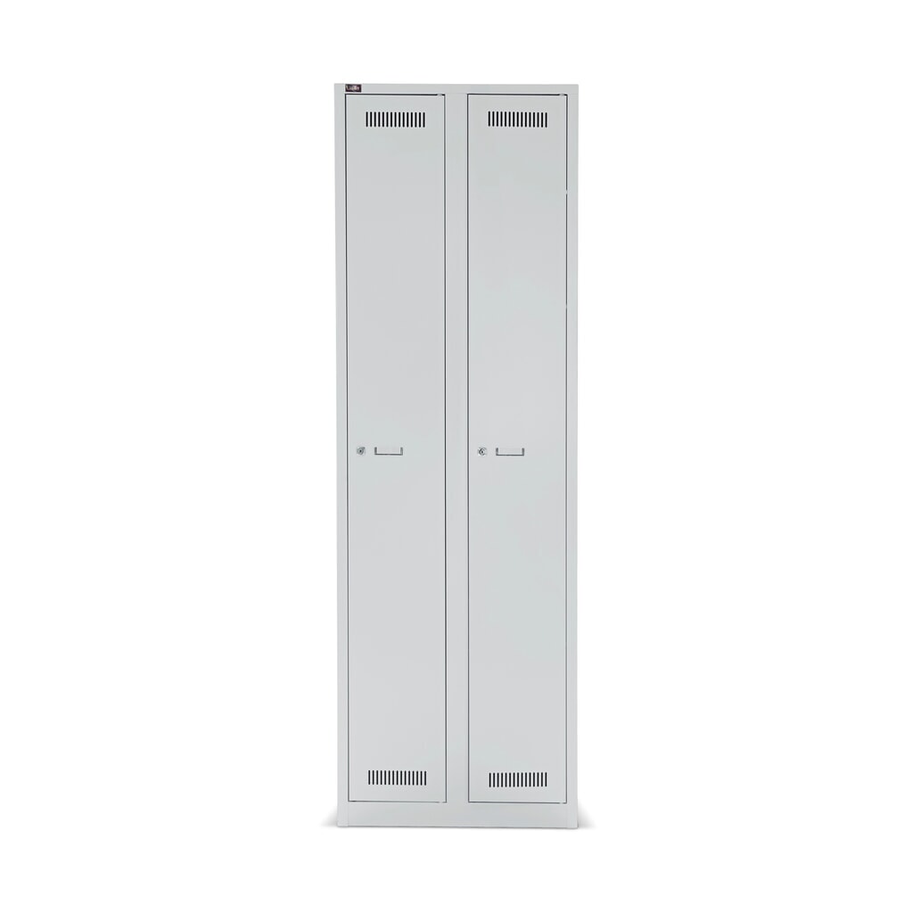 Armoire-penderie BISLEY LIGHT, 2 compartiments, H x l x P 1 850 x 600 x 500 mm, gris clair Illustration du produit: Armoire-penderie BISLEY LIGHT, 2 compartiments, H x l x P 1 850 x 600 x 500 mm, gris clair