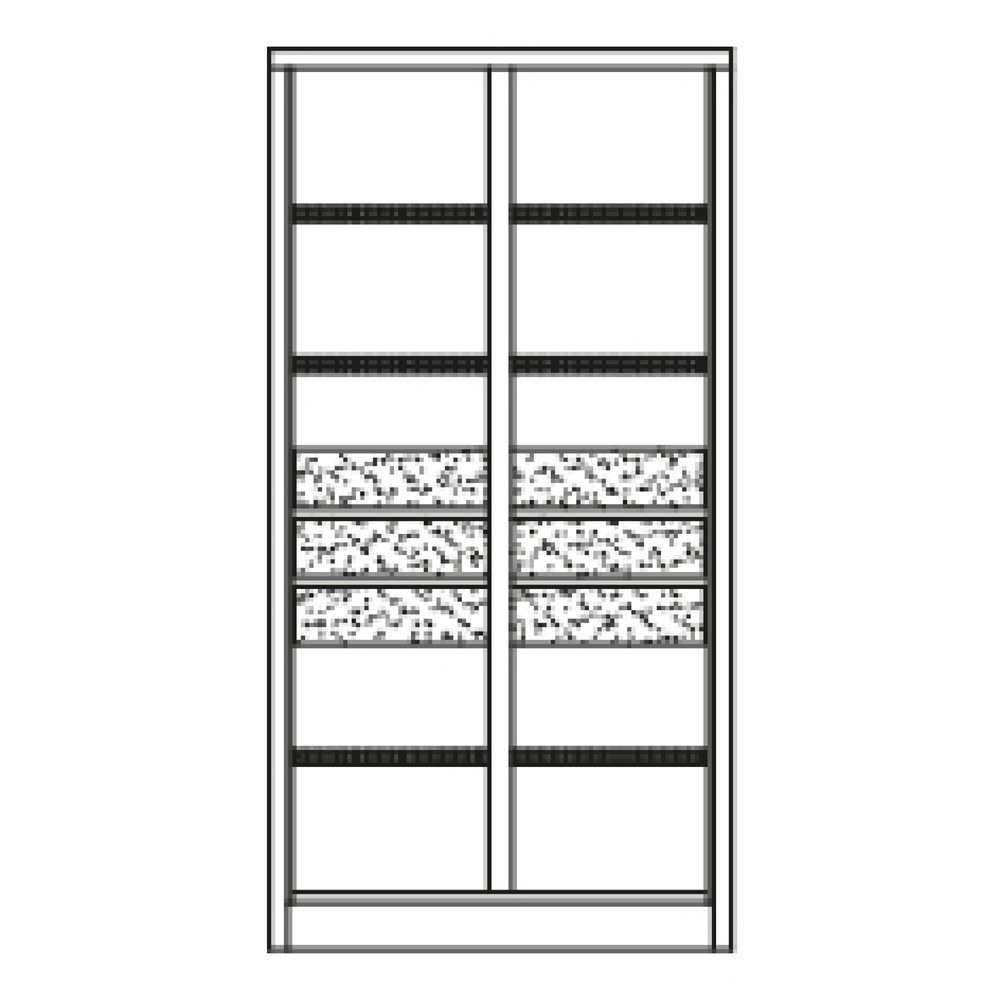 N° de l'image du produit 6 : Armoire pour charges lourdes PAVOY Premium avec paroi intermédiaire, 6 tablettes + tiroirs 6 x 125 mm, bleu ciel, gris clair