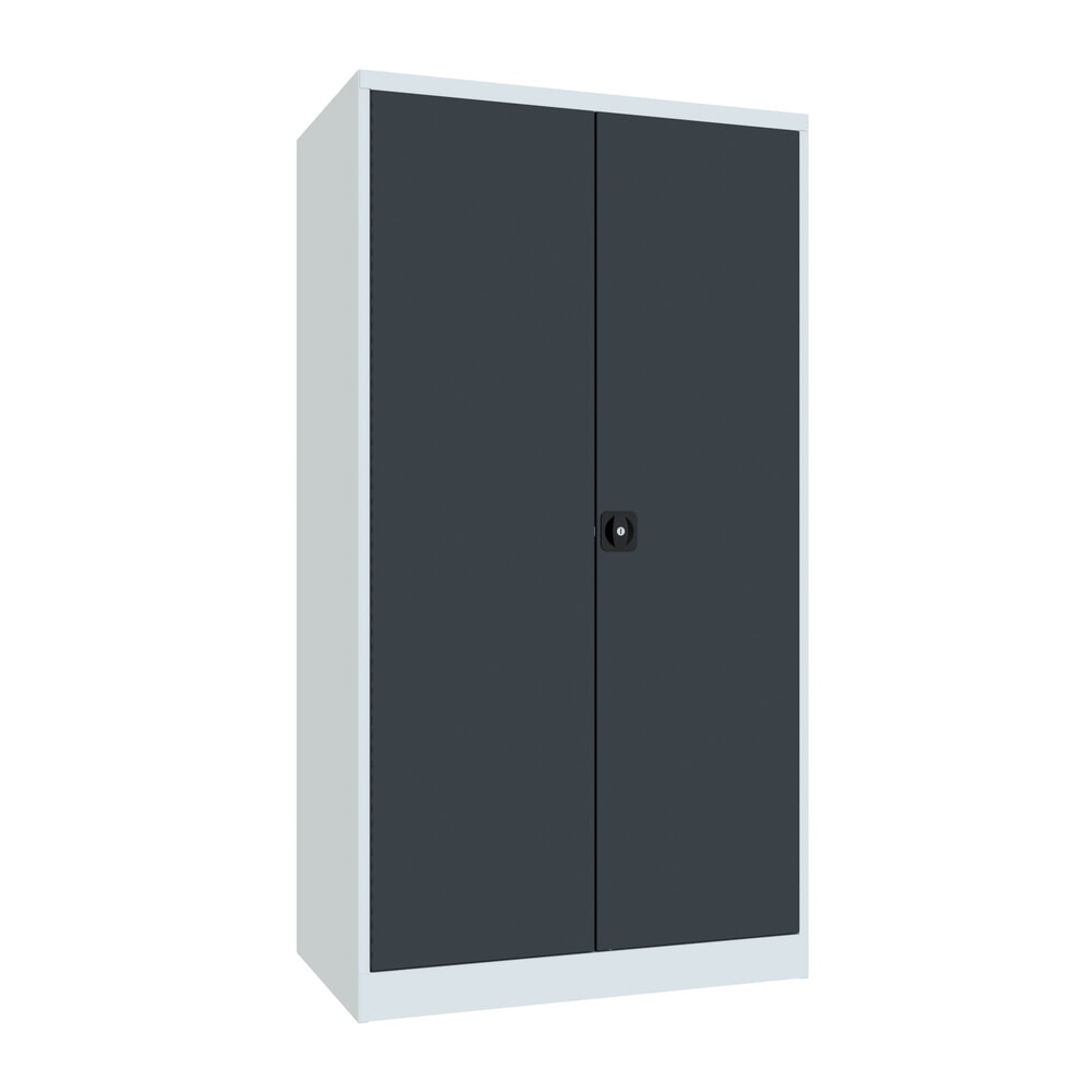 Illustration du produit: Armoire pour charges lourdes PAVOY Premium avec paroi intermédiaire, 8 tablettes, gris anthracite, gris clair