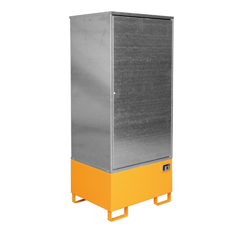 Illustration du produit: Armoire sécurité Bauer® avec bac de rétention au sol StawaR GS-1, pour 1 fût de 200 litres, peinte, jaune-orange