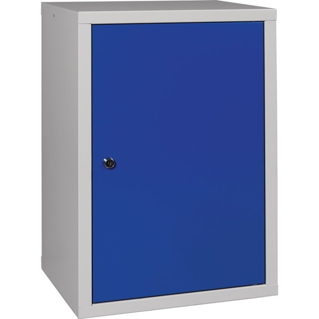 Armoire suspendue, tôle d'acier, H 600 x l 400 x P 300 mm tôle pleine, 1 tablette, gris clair, RAL 7035 / bleu gentiane, RAL 5010 Illustration du produit: Armoire suspendue, tôle d'acier, H 600 x l 400 x P 300 mm tôle pleine, 1 tablette, gris clair, RAL 7035 / bleu gentiane, RAL 5010