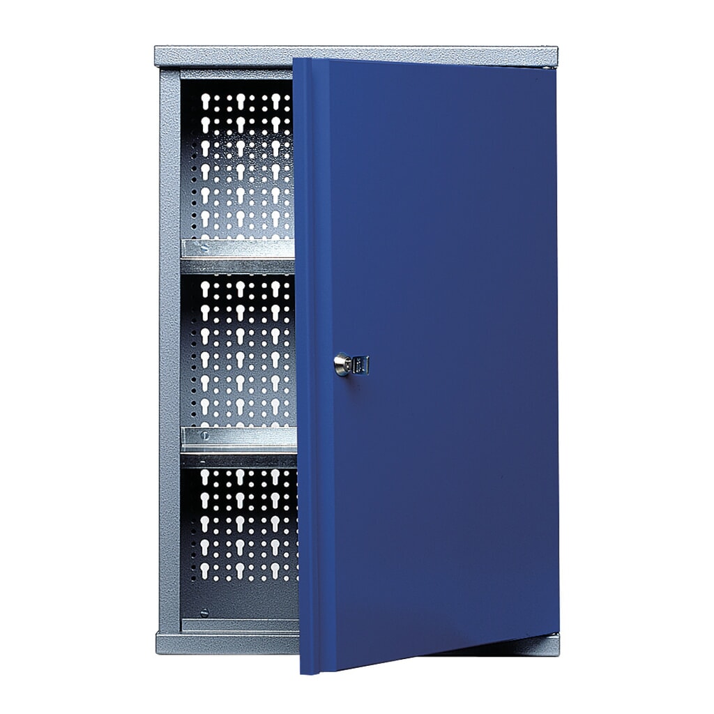 Illustration du produit: Armoire suspendue avec 2 étagères + 1 paroi arrière perforée, H x l x P 600 x 400 x 190 mm, bleu