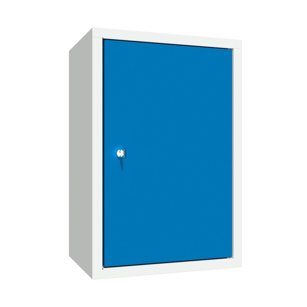 Illustration du produit: Armoire suspendue PAVOY, H x l x P 600 x 400 x 300 mm, paroi arrière perforée, bleu gentiane, gris clair