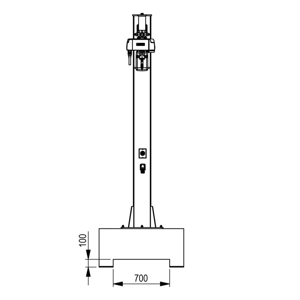 Brinkmann mobiler Säulenschwenkkran mit Stahl Ausleger, ABUS Kettenzug, Tragfähigkeit 160 kg, Ausladung 2 m N° de l'image du produit 4 : Brinkmann mobiler Säulenschwenkkran mit Stahl Ausleger, ABUS Kettenzug, Tragfähigkeit 160 kg, Ausladung 2 m