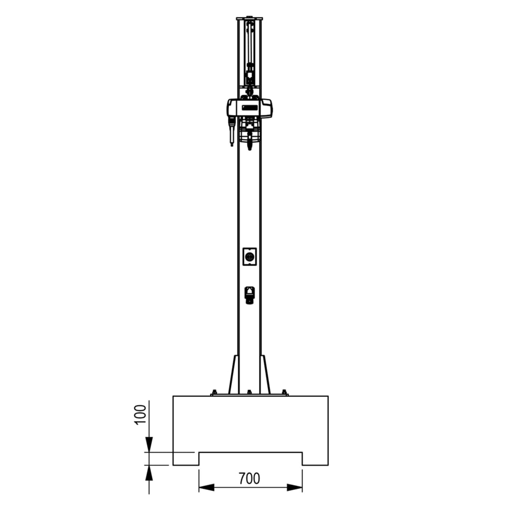 Potence sur fût mobile Brinkmann avec potence en aluminium, palan à chaîne ABUS, capacité de charge 125 kg, portée 2 m N° de l'image du produit 4 : Potence sur fût mobile Brinkmann avec potence en aluminium, palan à chaîne ABUS, capacité de charge 125 kg, portée 2 m