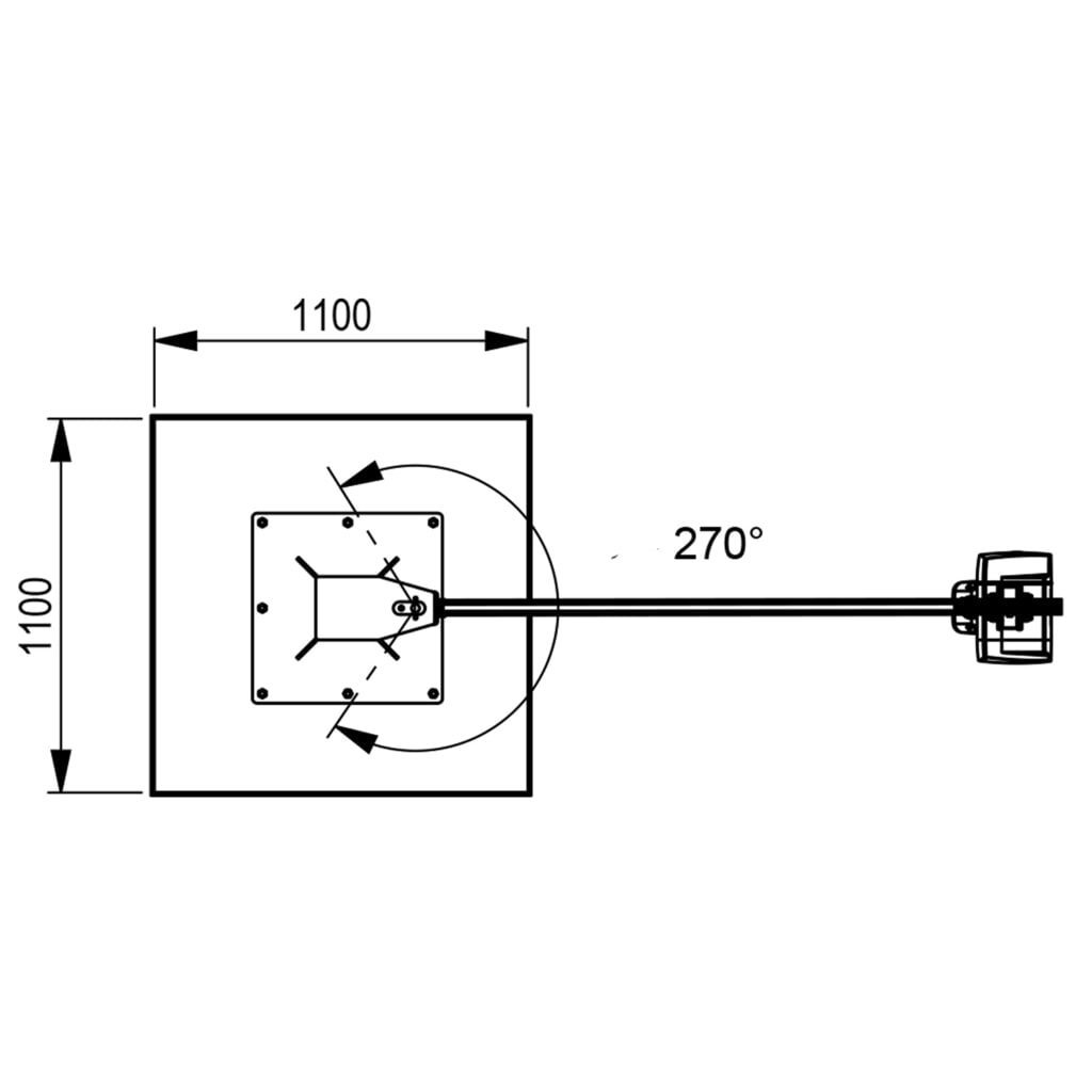 N° de l'image du produit 5 : Potence sur fût mobile Brinkmann avec potence en aluminium, palan à chaîne ABUS, capacité de charge 125 kg, portée 2 m
