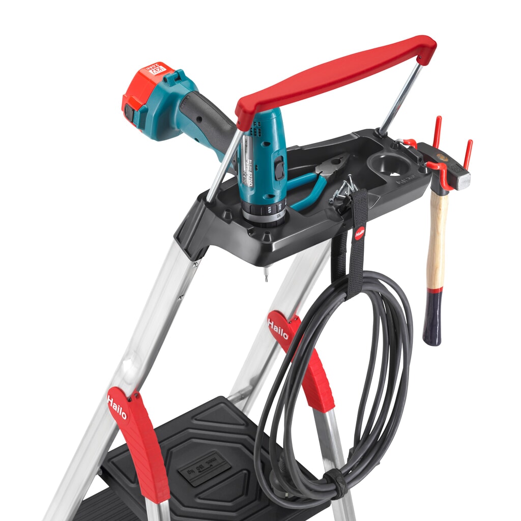 N° de l'image du produit 2 : Escabeau double à marches Hailo TopLine, hauteur de travail 0,63 m