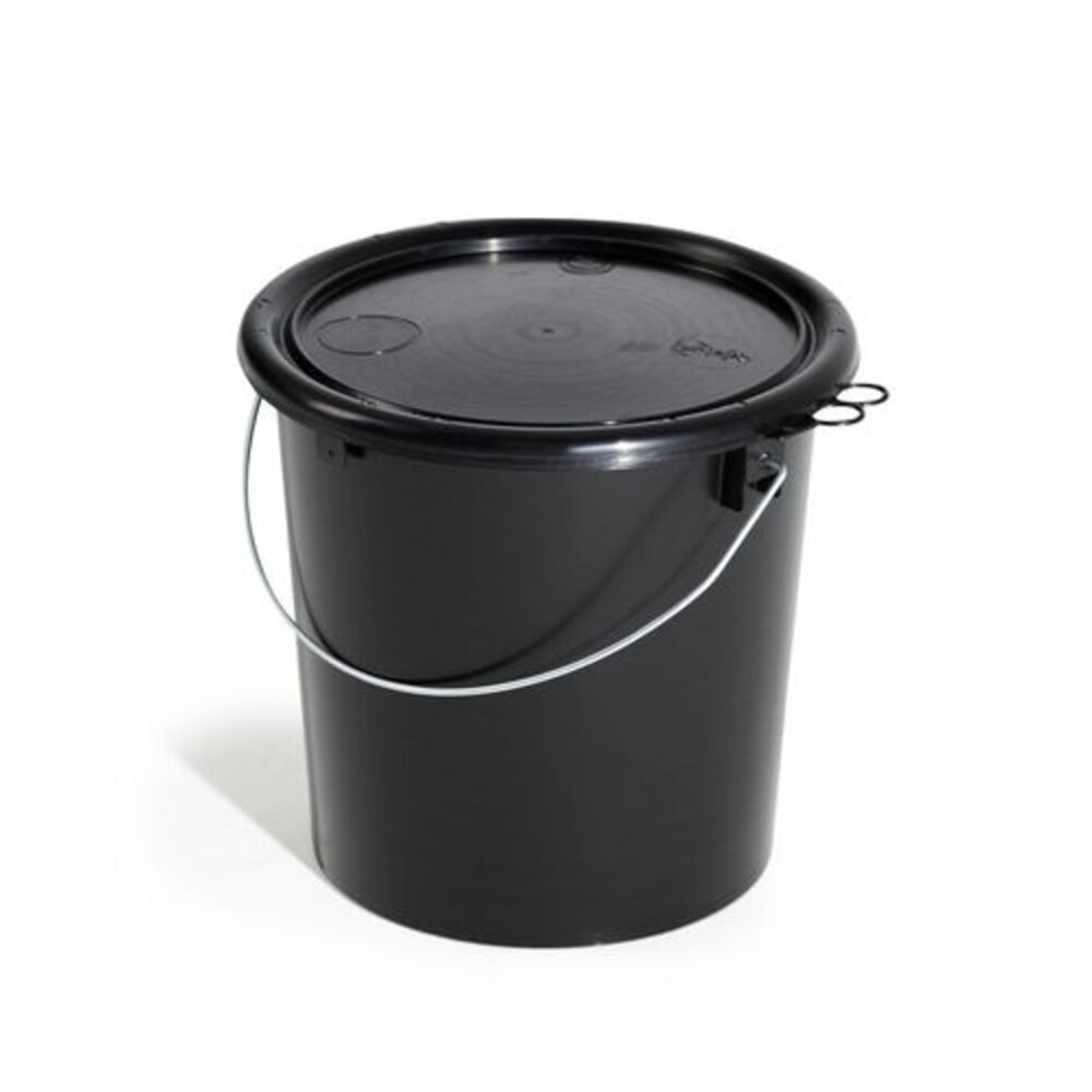 Illustration du produit: Denios Seau UN en polypropylène (vert), 11 l, noir avec couvercle, conducteur, lot de 5