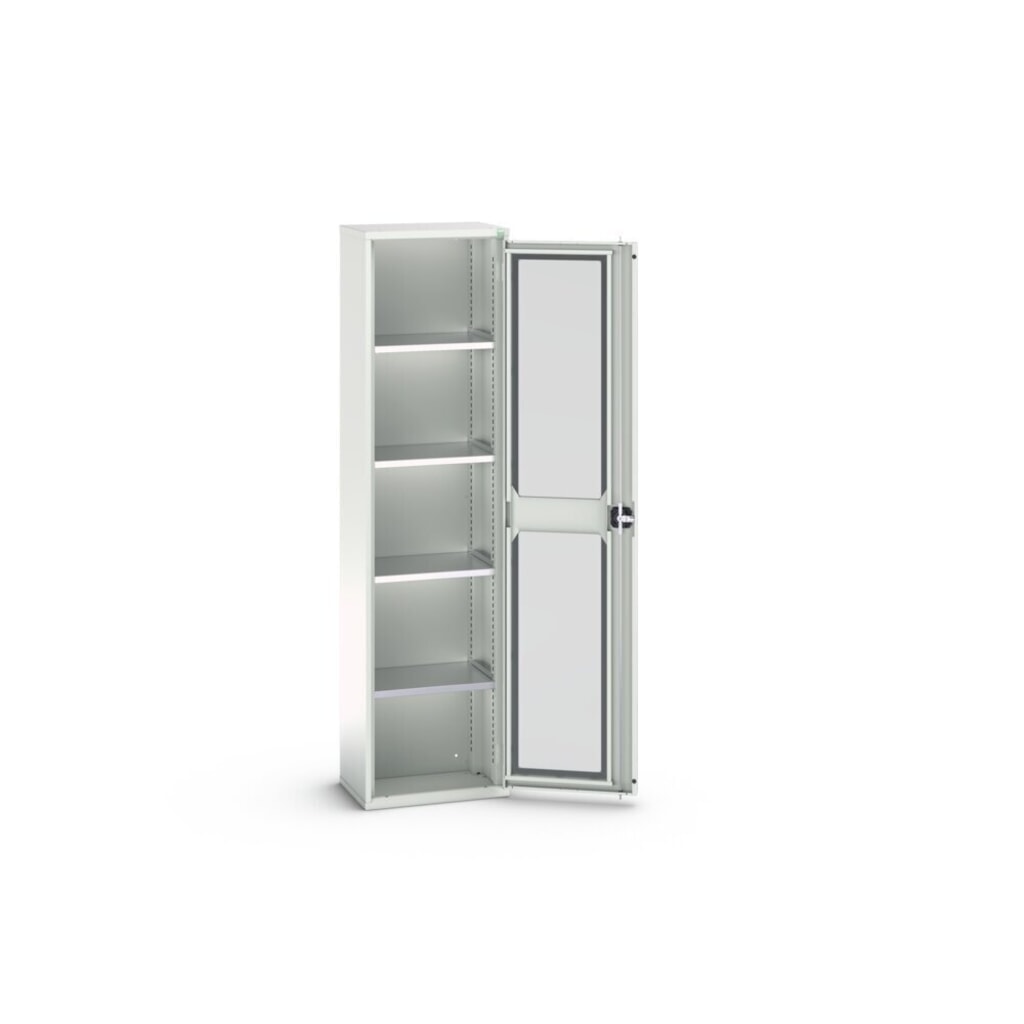 bott Armoire à porte battante verso, porte transparente, avec 4 tablettes, lxPxH : 525 x 350 x 2 000 mm N° de l'image du produit 3 : bott Armoire à porte battante verso, porte transparente, avec 4 tablettes, lxPxH : 525 x 350 x 2 000 mm