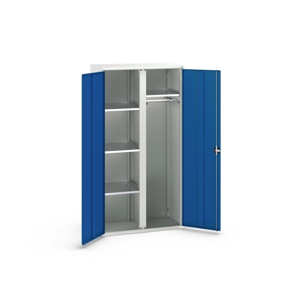 N° de l'image du produit 3 : bott Armoire à portes battantes verso, avec 4 tablettes et 1 tringle à vêtements, lxPxH : 1 050 x 550 x 2 000 mm