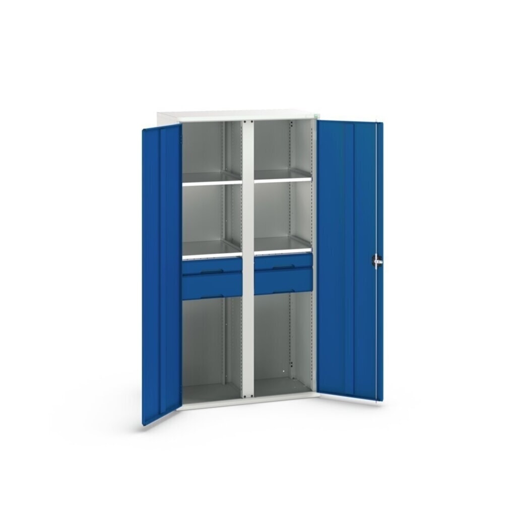 bott Armoire à portes battantes avec tiroirs verso, avec 4 tablettes et 4 tiroirs, lxPxH : 1 050 x 550 x 2 000 mm N° de l'image du produit 3 : bott Armoire à portes battantes avec tiroirs verso, avec 4 tablettes et 4 tiroirs, lxPxH : 1 050 x 550 x 2 000 mm