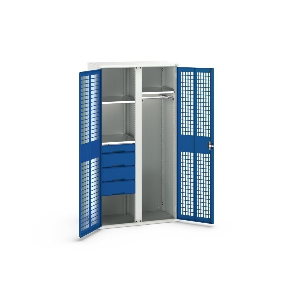 N° de l'image du produit 2 : bott verso Armoire-penderie avec ventilation, avec 3 tablettes et 4 tiroirs, lxPxH : 1 050 x 550 x 2 000 mm
